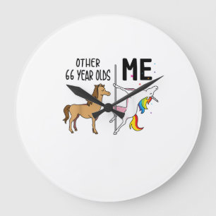 Andere Einhorn 66 Jahre alte Geburtstags- und Ich- Große Wanduhr