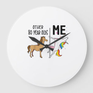 Andere Einhorn 80 Jahre alte Geburtstags- und Ich- Große Wanduhr