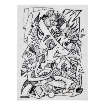 Andere Flugzeug hier, Tinte zeichnend Glossy Poste