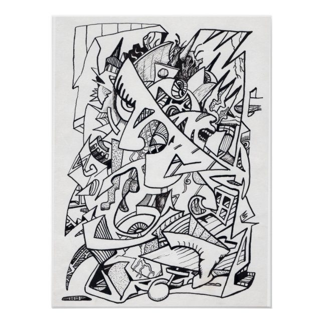 Andere Flugzeug hier, Tinte zeichnend Glossy Poste Poster (Vorderseite)