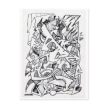 Andere Flugzeug hier, Tinte zeichnend Postkarte