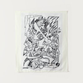 Andere Flugzeug hier, zeichnend Tinte, Wandteppich