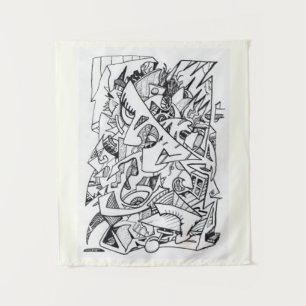 Andere Flugzeug hier, zeichnend Tinte, Wandteppich