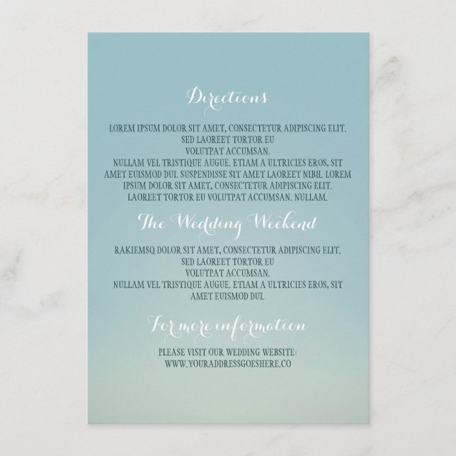 Andere Hochzeitdetails Begleitkarte (Vorderseite)