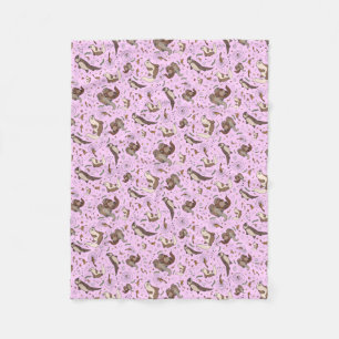 Andere in rosa fleecedecke