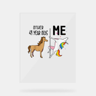 Andere UNICORN 49-Jährige Geburtstage und ich gebe Acrylschild