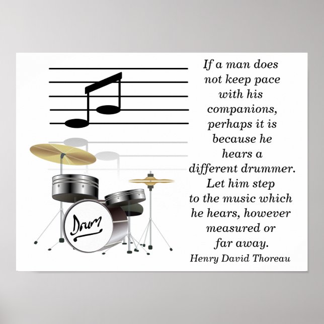 Anderes Zitat - Thoreau-Zitat-Kunstdruck Poster (Vorne)