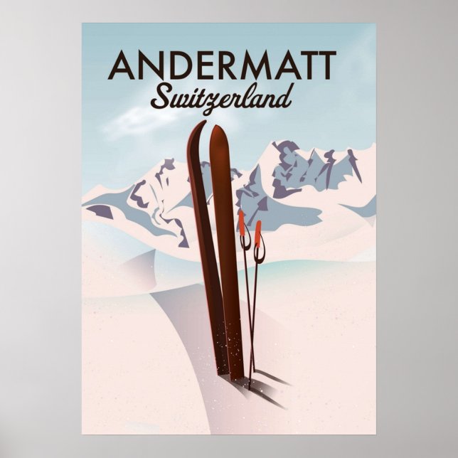 Andermatt Schweiz Ski Poster (Vorne)