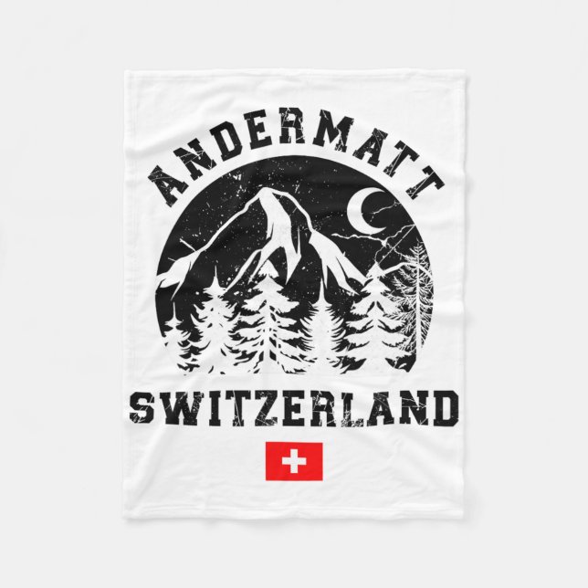 Andermatt Schweiz Skigebiet Alpen Skipass Fleecedecke (Vorderseite)