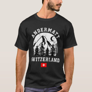 Andermatt Schweiz Skigebiet Alpen Skipass T-Shirt