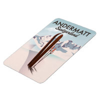 Andermatt Schweiz Skiposter Reiseprint.