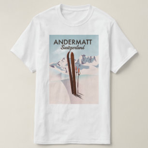 Andermatt Schweiz Skiposter Reiseprint. T-Shirt