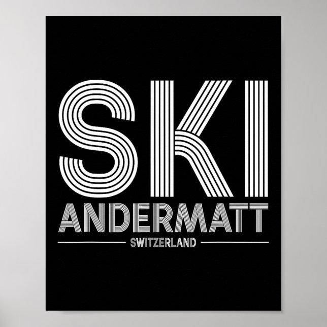 Andermatt Ski Resort Schweizer Alpen Skifahren Sch Poster (Vorne)