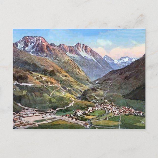 Andermatt, St. Gotthard 1924 Postkarte (Vorderseite)