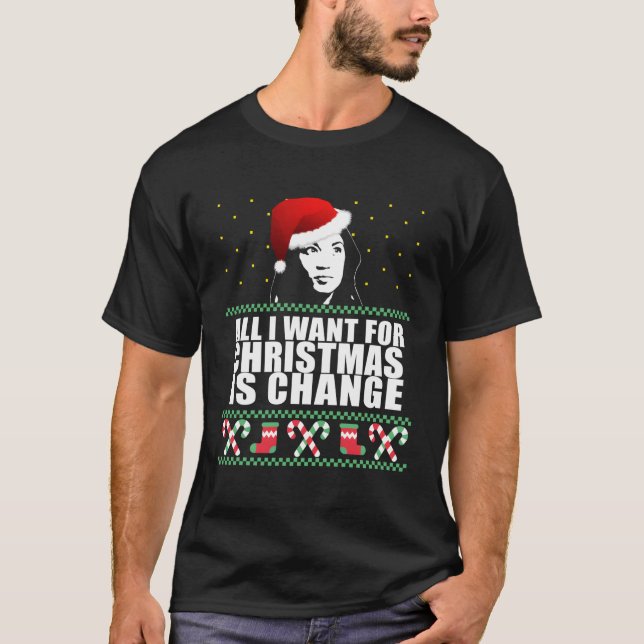 Ändern Alexandria Ocasiocortez Aoc Ugly Sweater fo T-Shirt (Vorderseite)