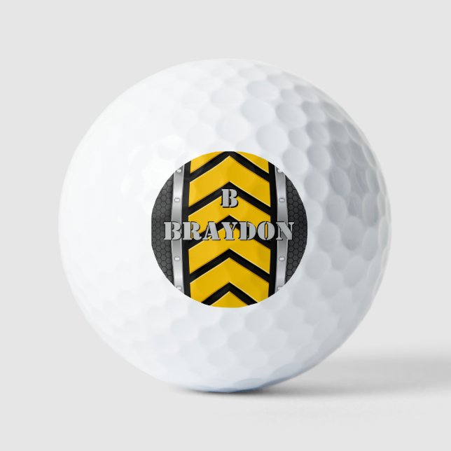 Ändern der anfänglichen schwarz-gelben Silber-Pfei Golfball (Vorderseite)