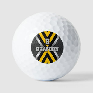 Ändern der anfänglichen schwarzen, gelben Silberpf Golfball