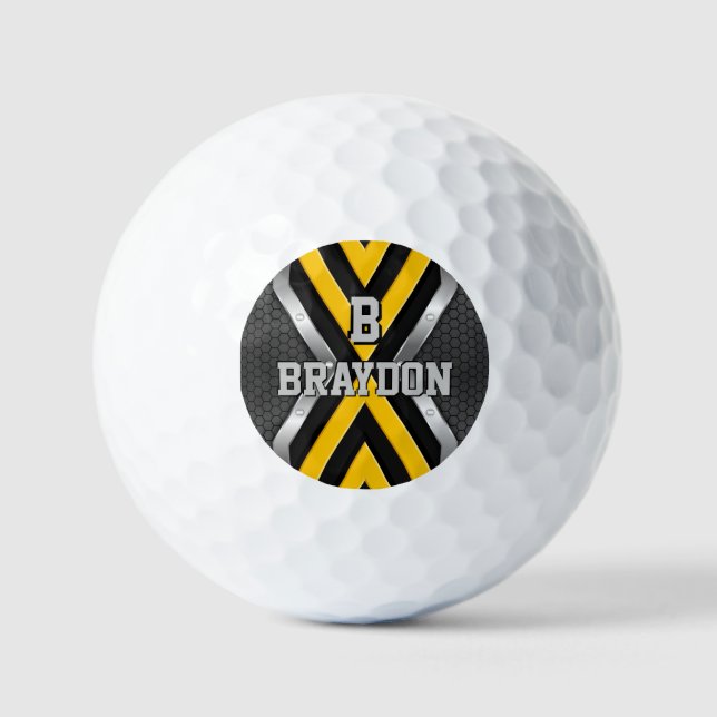 Ändern der anfänglichen schwarzen, gelben Silberpf Golfball (Vorderseite)