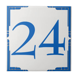 Ändern der Hausnummer, blau Fliese