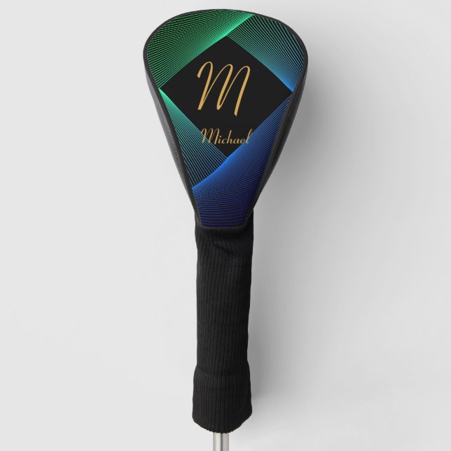 Ändern des anfänglichen geometrischen grünen blaue golf headcover (Vorderseite)