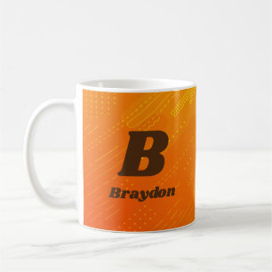 Ändern des Anfangsnamens Orange Yellow A B C D E Kaffeetasse