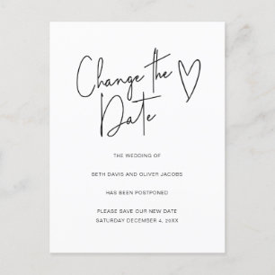 Ändern des Datums Änderung der Pläne Einfache Einl Ankündigungspostkarte