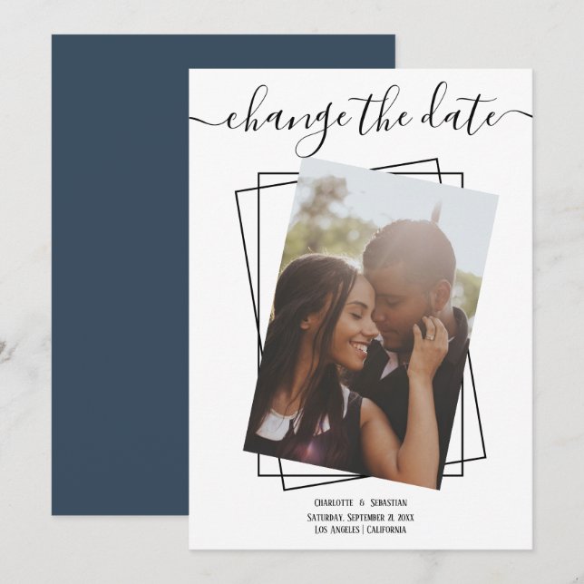 Ändern des Datums, in dem das Foto Hochzeitskarte  Save The Date (Vorne/Hinten)