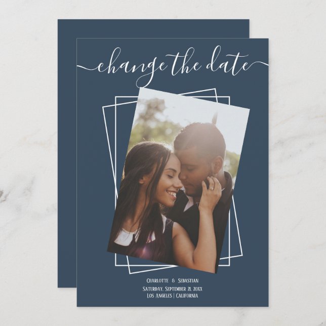 Ändern des Datums, in dem das Foto Hochzeitskarte  Save The Date (Vorne/Hinten)