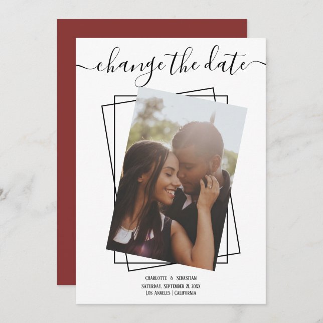 Ändern des Datums, in dem das Foto Hochzeitskarte  Save The Date (Vorne/Hinten)