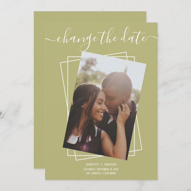 Ändern des Datums, in dem das Foto Hochzeitskarte  Save The Date (Vorne/Hinten)