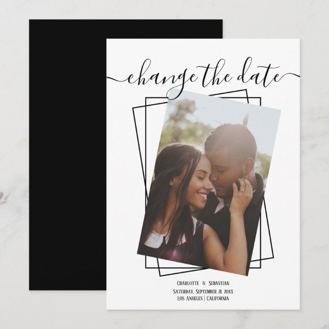 Ändern des Datums, in dem das Foto Hochzeitskarte  Save The Date (Vorne/Hinten)