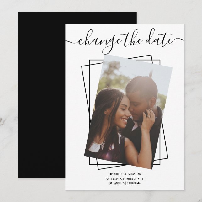 Ändern des Datums, in dem das Foto Hochzeitskarte  Save The Date (Vorne/Hinten)