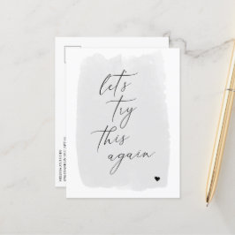 Ändern des Datums moderne kalligraphische graue Po Ankündigungspostkarte