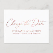 Ändern des Datums Moderne Rose Gold Script