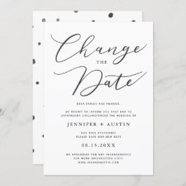 Ändern des Datums moderner Hochzeitsszenarien Einladung