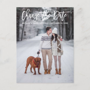 Ändern des Datums Modernes Pinselskript für neues  Postkarte