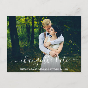 Ändern des Datums Modernes, trendy Skript Neues Da Postkarte