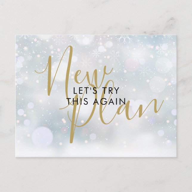 Ändern des Datums Neuer Plan Skript Stornierung Wi Postkarte (Vorderseite)