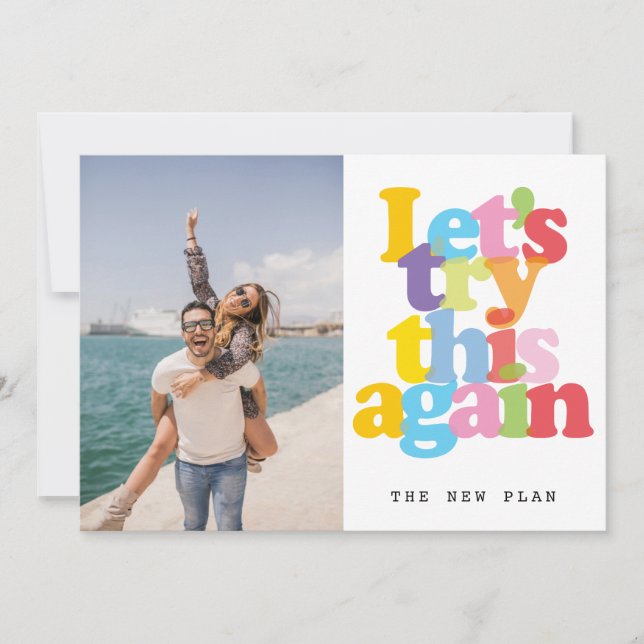 Ändern des Datums Zurückgestellt Storniertes Foto Save The Date (Vorderseite)