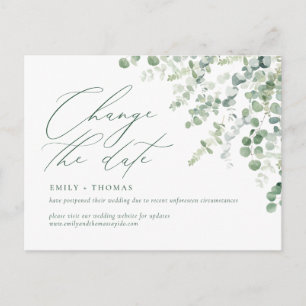 Ändern des Datumsskripts Eukalyptus Watercolor Gre Postkarte