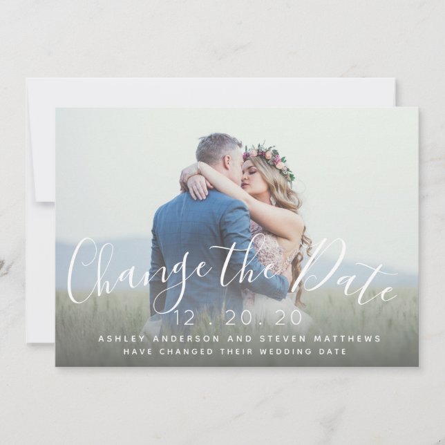 Ändern des Fotos für das Hochzeitsskript Save The Date (Vorderseite)