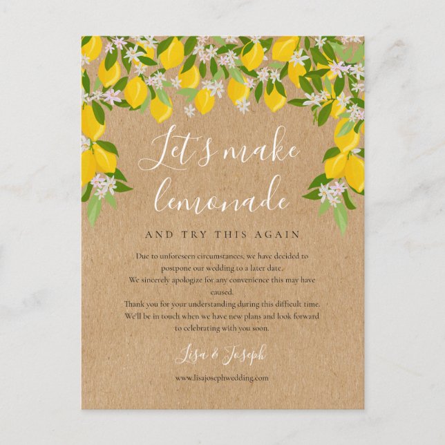 Ändern des Fotos "Zurückgestellt rustikale Zitrone Postkarte (Vorderseite)