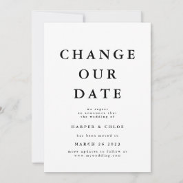Ändern des neuen Hochzeitdatums Save The Date
