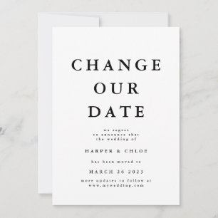 Ändern des neuen Hochzeitdatums Save The Date