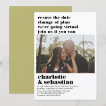 Ändern des Plans Virtual Wedding Save the Date Fot
