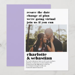 Ändern des Plans Virtual Wedding Save the Date Fot