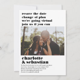 Ändern des Plans Virtual Wedding Save the Date Fot