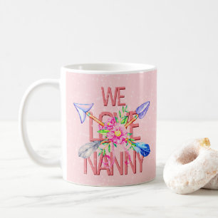 Ändern des Textnamens Boho Pfeile Blume Wir Liebe  Kaffeetasse