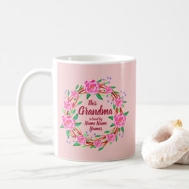 Ändern Großmutter Name Liebe Großkinder Kaffeetasse (Mit Donut)