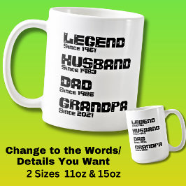 ÄNDERN JEDE Detail - Legend Husband Vater Opa Kaffeetasse